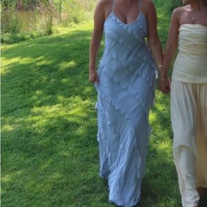 Show Me Your MuMu Blue Chiffon Maxi Dresses